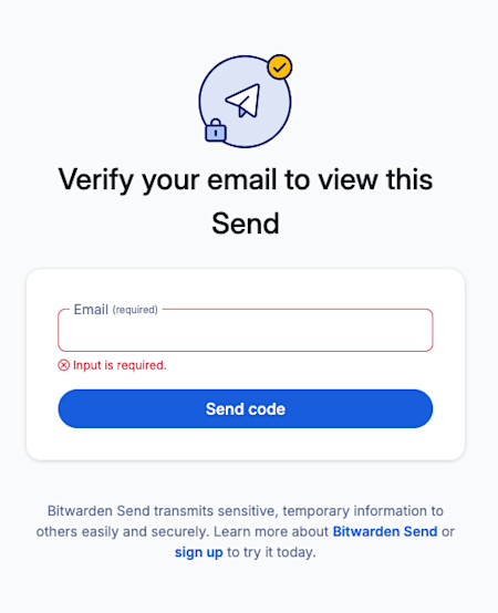 Enter email Send