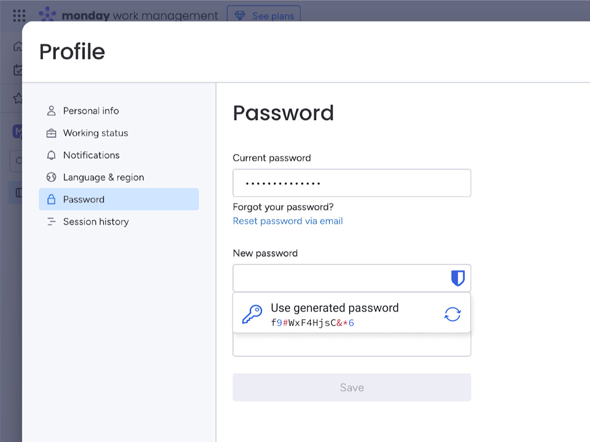 Update password - Access Intelligence