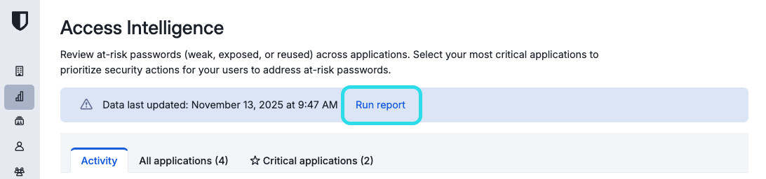 Run the Access Intelligence report