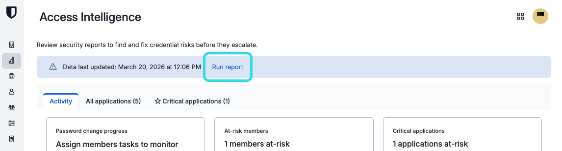Run the Access Intelligence report