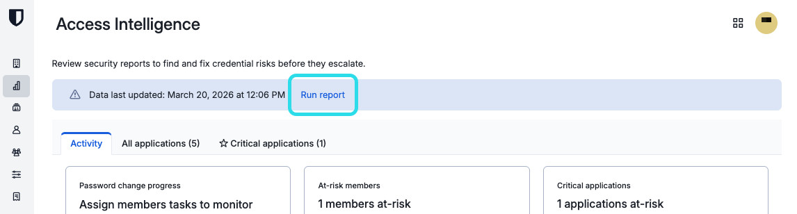 Run the Access Intelligence report