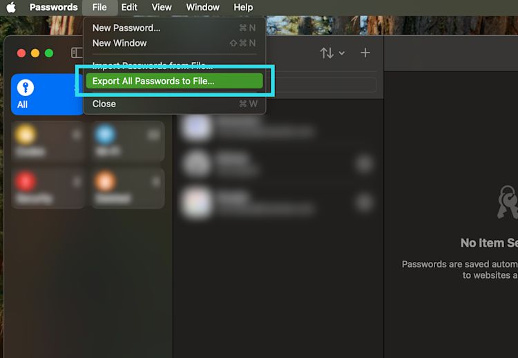 Export macOS Passwords