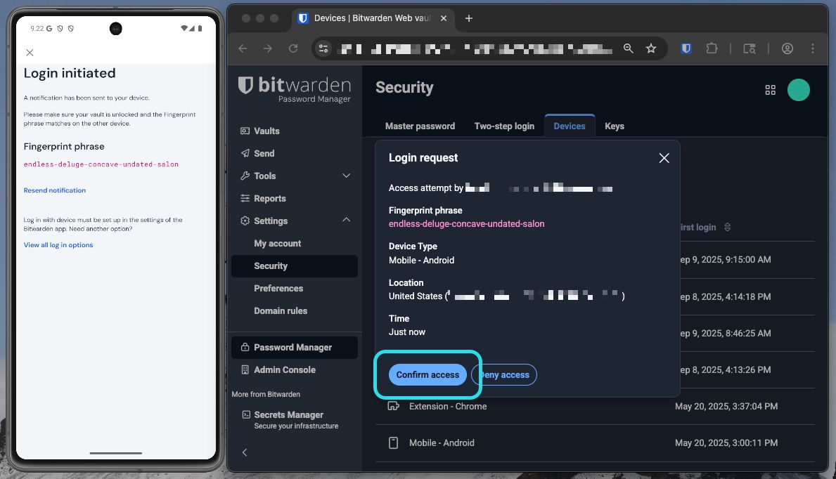 Bekräfta webbappen med fingeravtryck