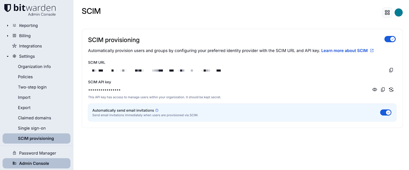 SCIM provisioning