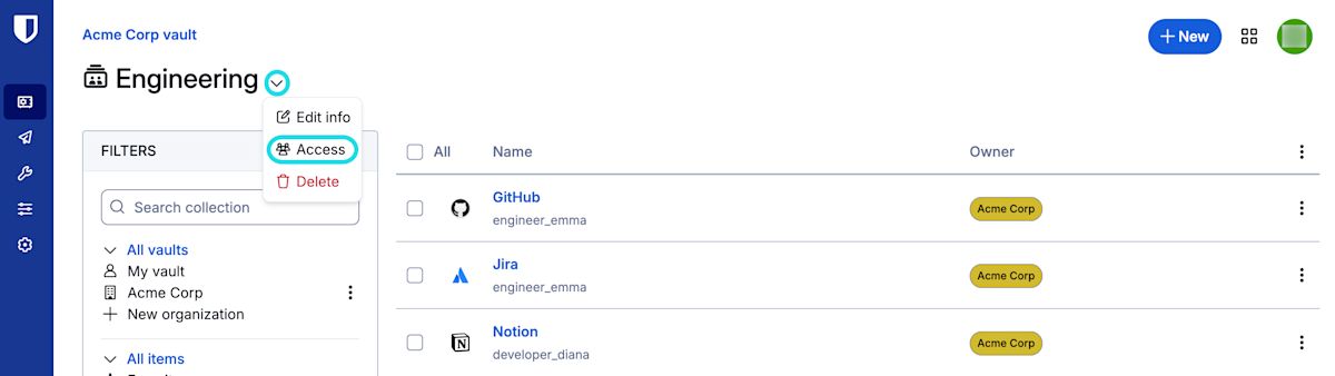 Edit collection permissions