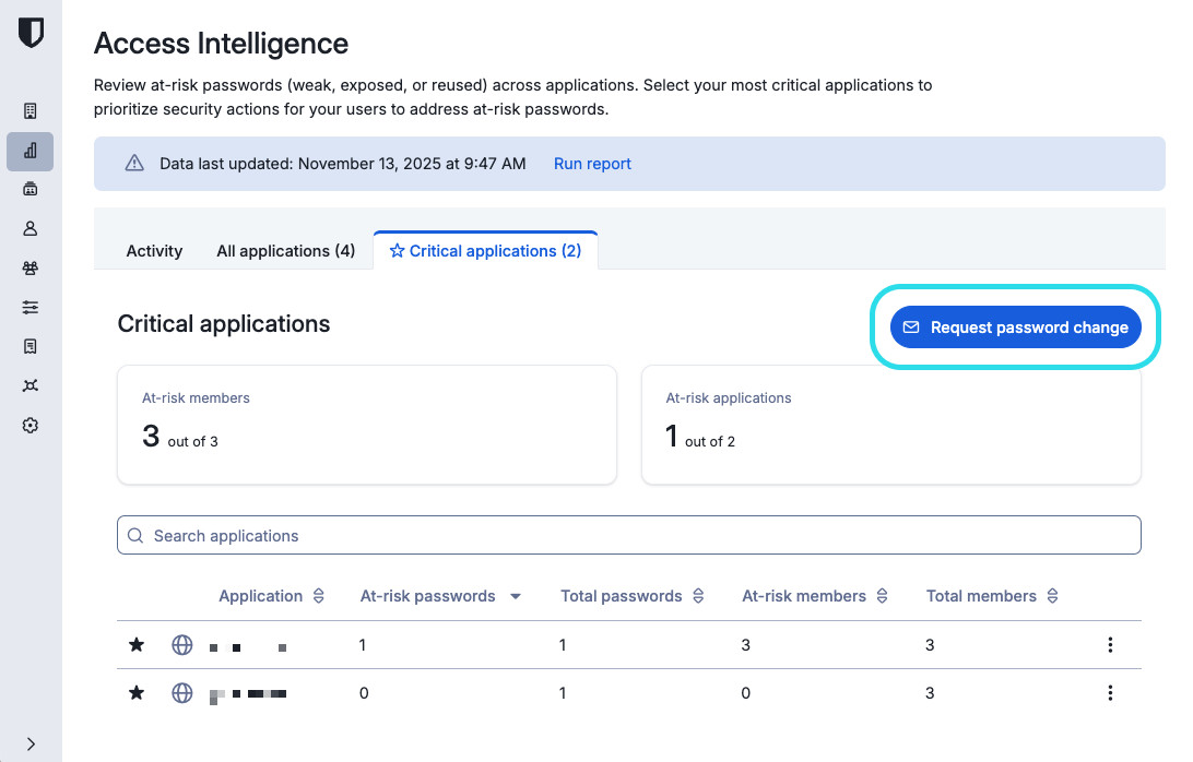 Request a password change