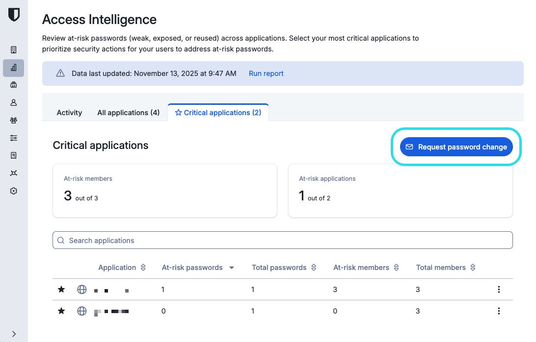 Request a password change