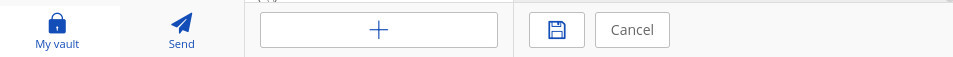 Figure 1: The Bitwarden bottom toolbar is where you create new items.