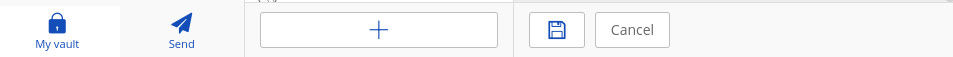 Figure 1: The Bitwarden bottom toolbar is where you create new items.