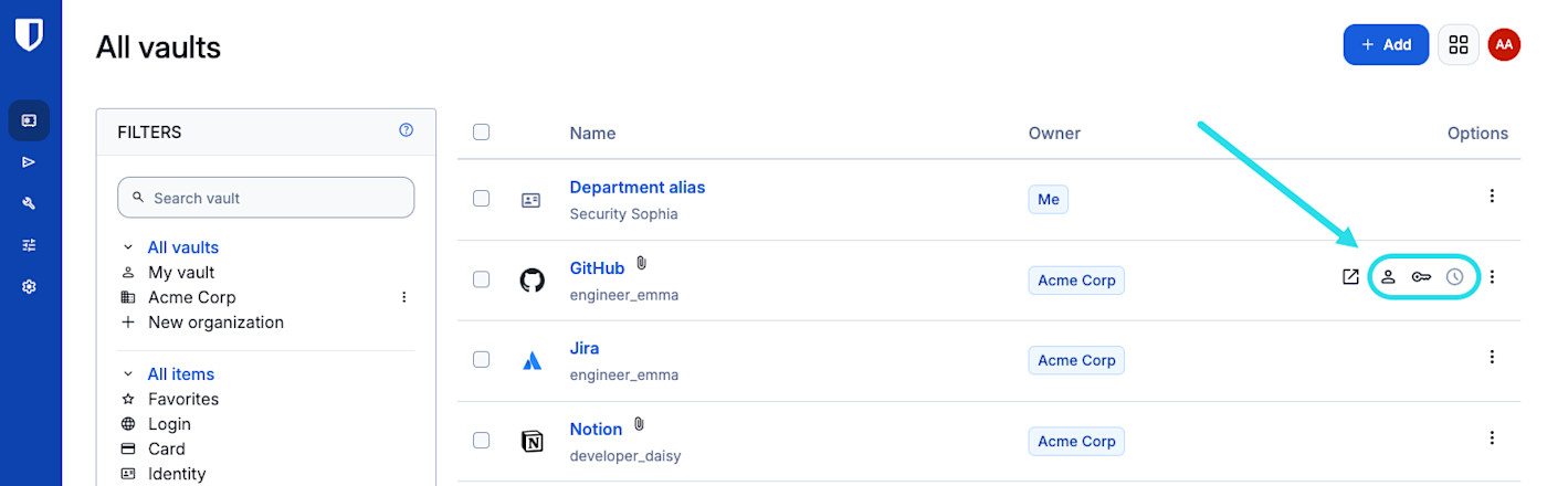 Quick copy in web app