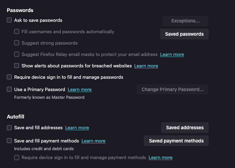 Passwörter in Firefox 