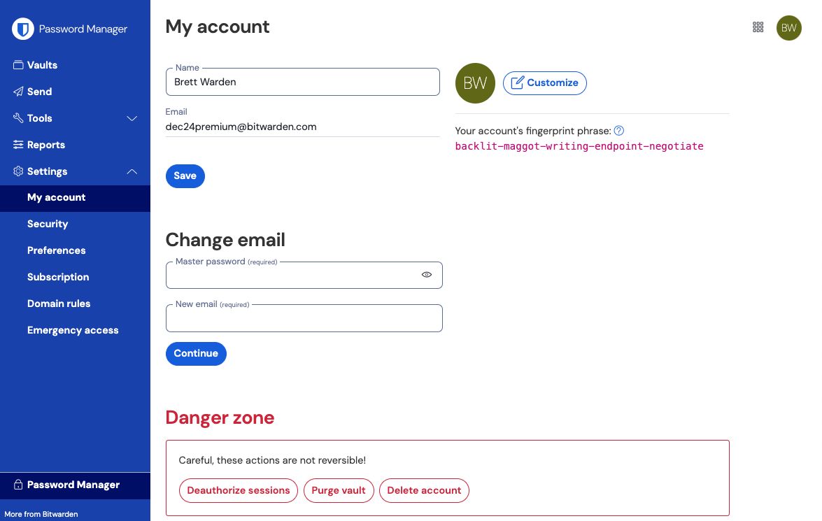 My account