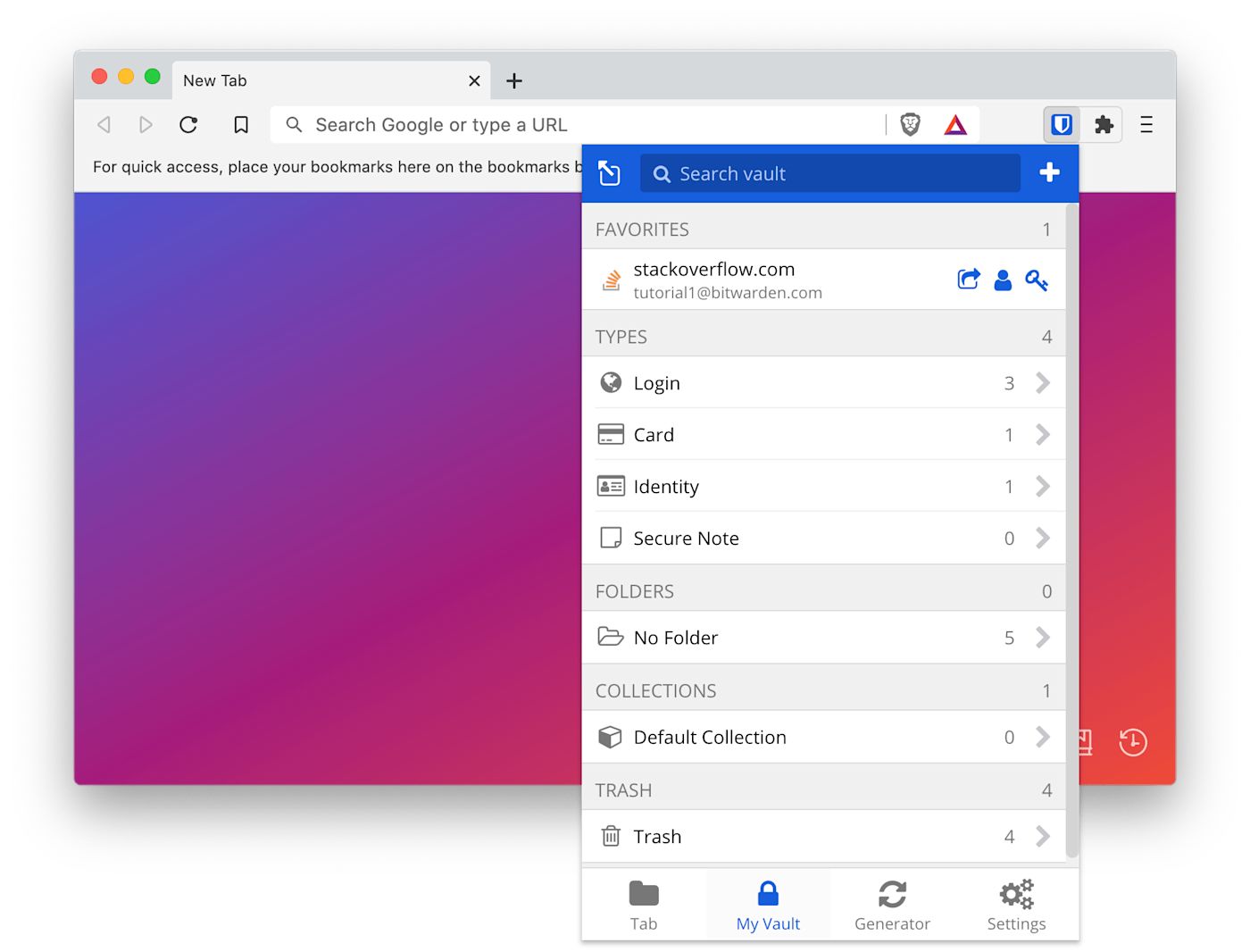 First step to prevent phishing with Bitwarden