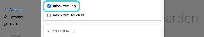 Desktop unlock with PIN