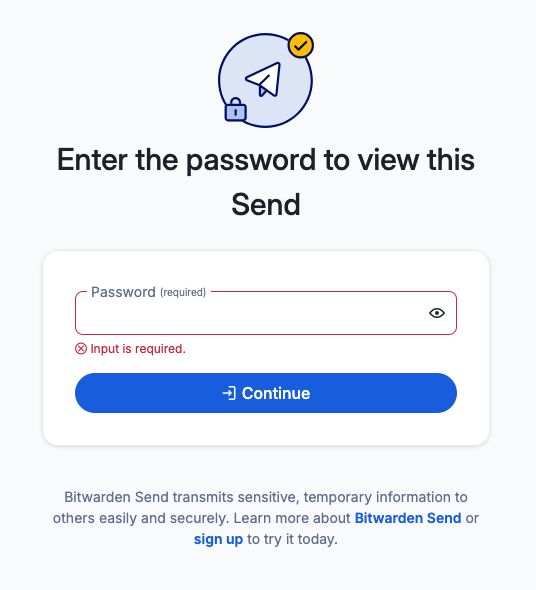 Receiving a password-protected Send