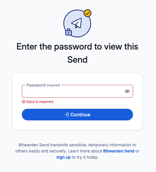 Receiving a password-protected Send