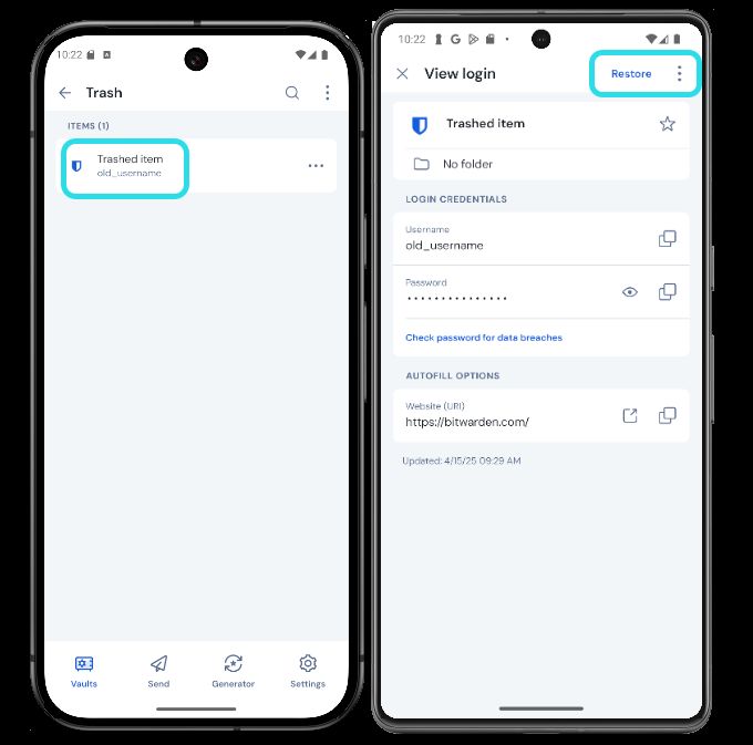 Trash in mobile apps