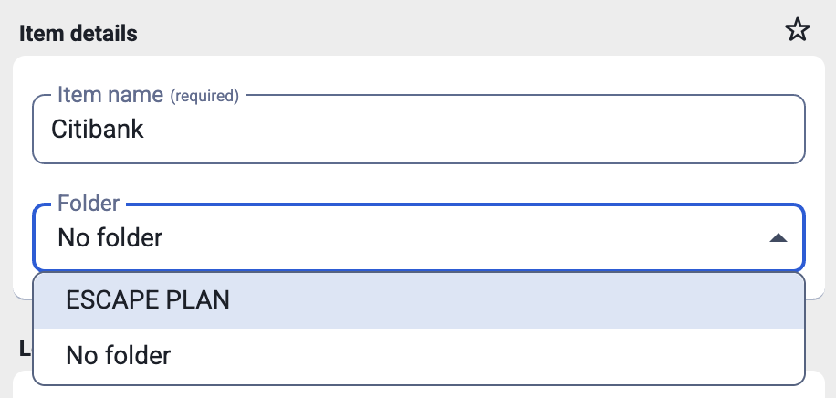 Figure 3: Adding a previous entry to the new folder.