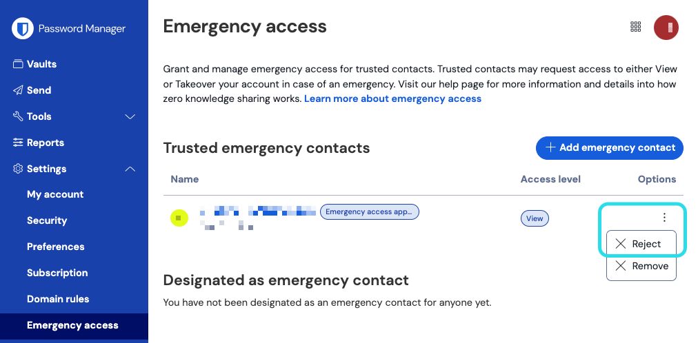 Revoke Emergency Access 