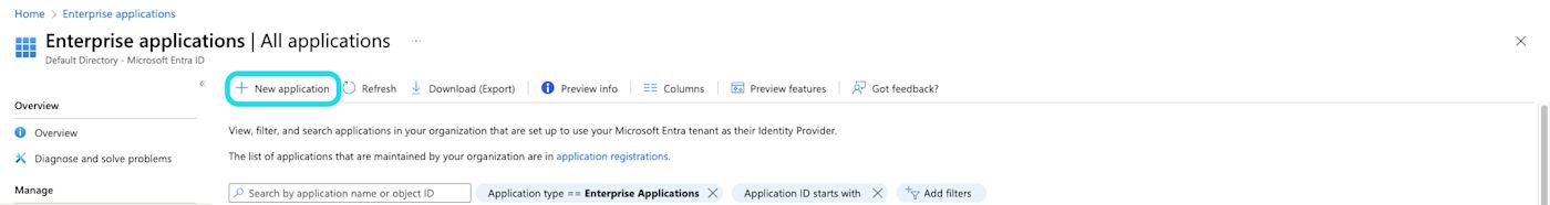 Create new application 
