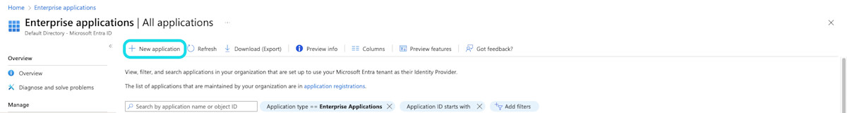 Create new application 