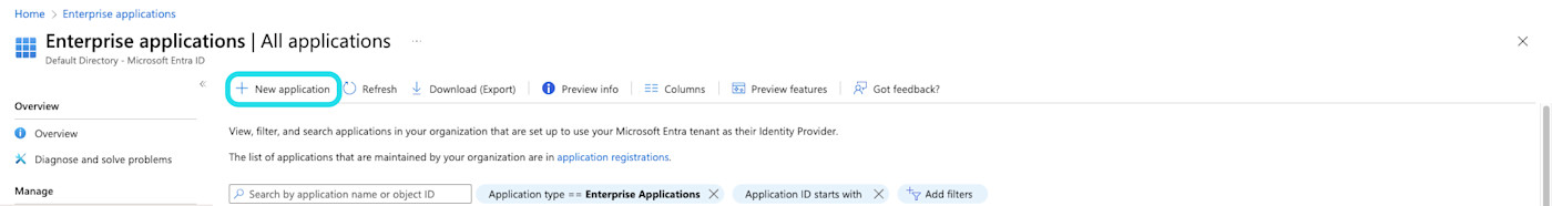 Create new application 