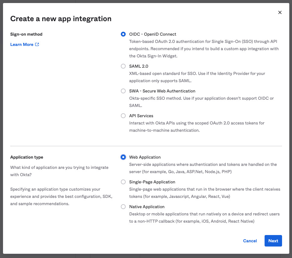 Create App Integration