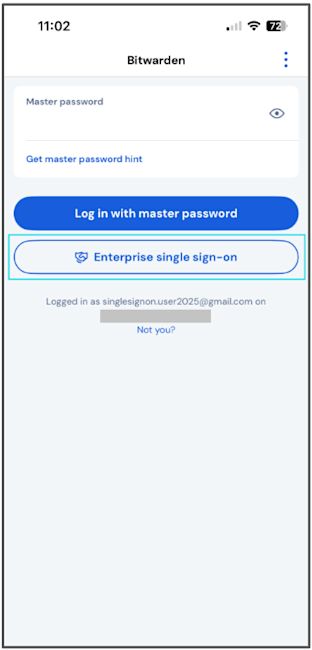 Log into the mobile app using SSO