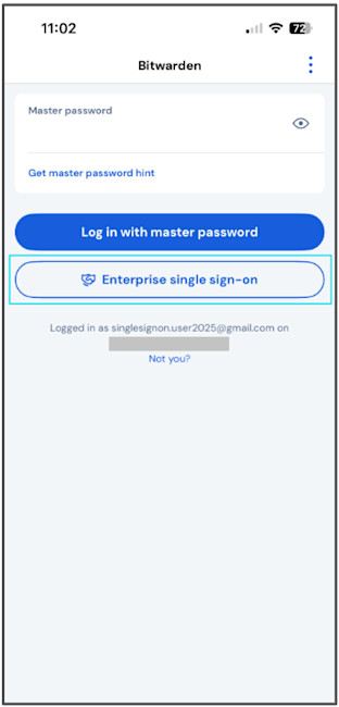 Log into the mobile app using SSO