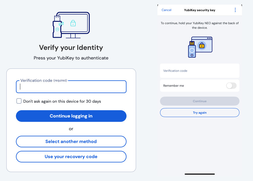 Solicitud de YubiKey