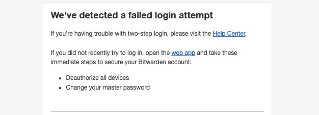 Failed login attempt email