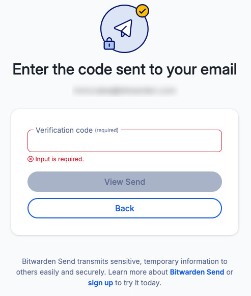 Enter Send verification code