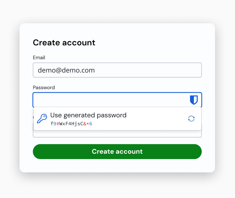 Inline autofill generated password - Inline autofill generated password