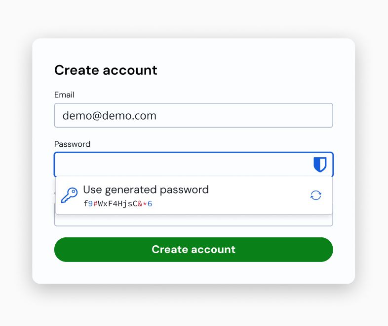 Inline autofill generated password - Inline autofill generated password
