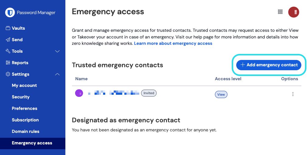 Add emergency contact