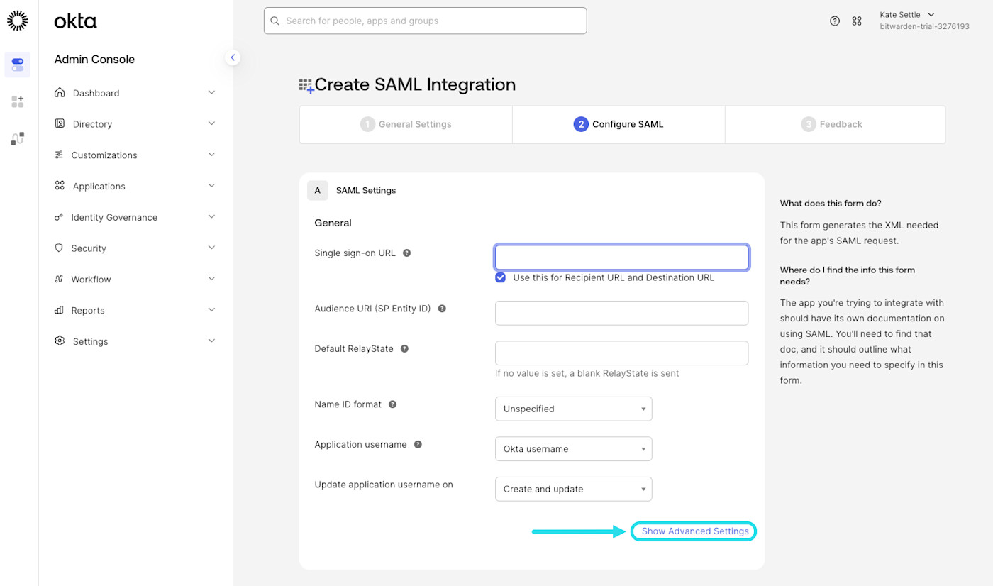 Show Advanced Settings