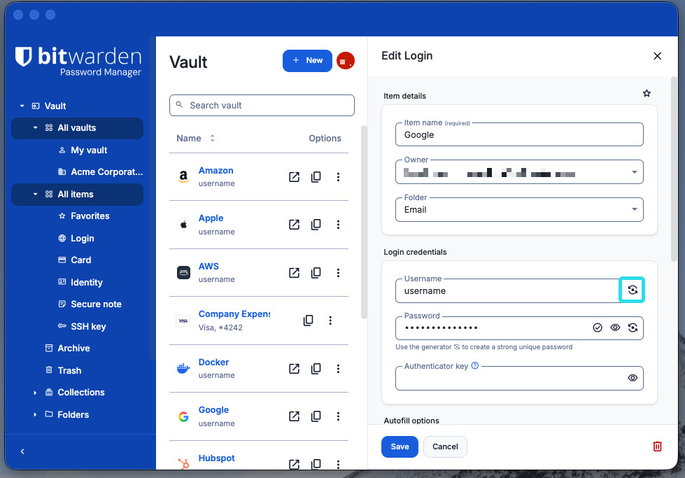 Desktop App Username Generator