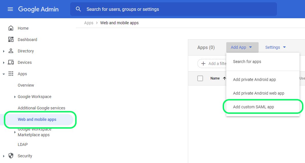 Create a SAML App