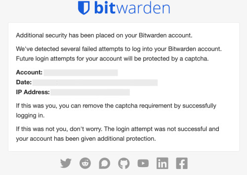 Fehlgeschlagener Zugangsdaten-Versuch E-Mail-Adresse