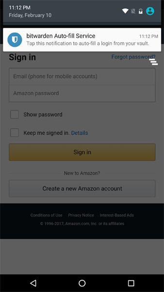 Tap the Bitwarden notification