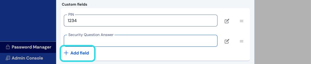 Custom fields in web app
