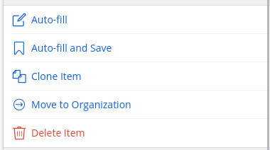 Figure B: The autofill option for a Bitwarden vault entry.