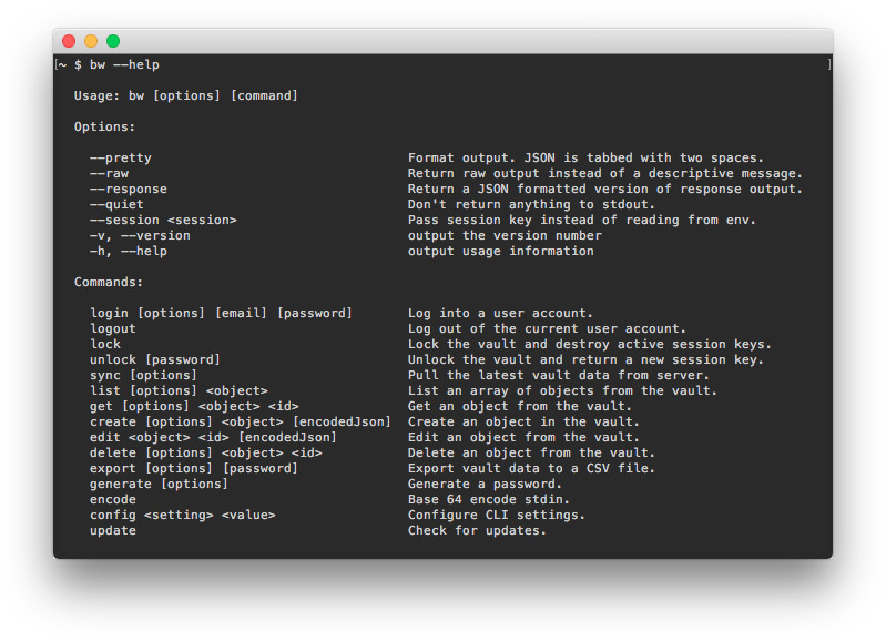 Official release of the Bitwarden Command-line Interface (CLI) tool, available on Windows, macOS, and Linux distributions