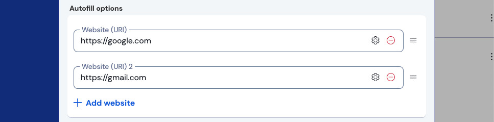 Website fields