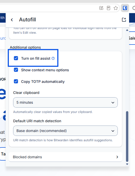 Fill assist screenshot