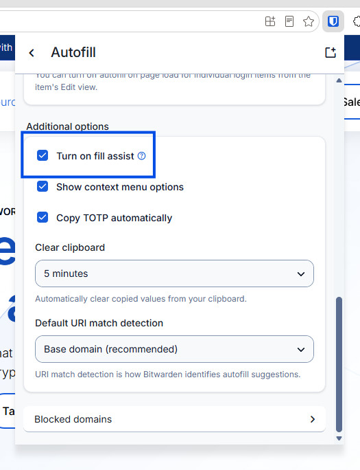 Fill assist screenshot