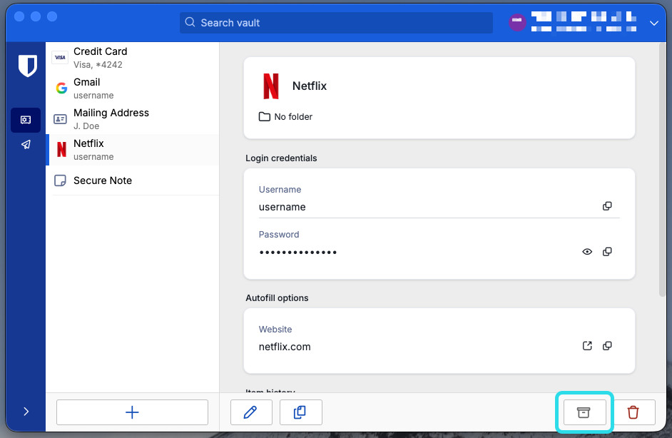 Archive with the desktop app