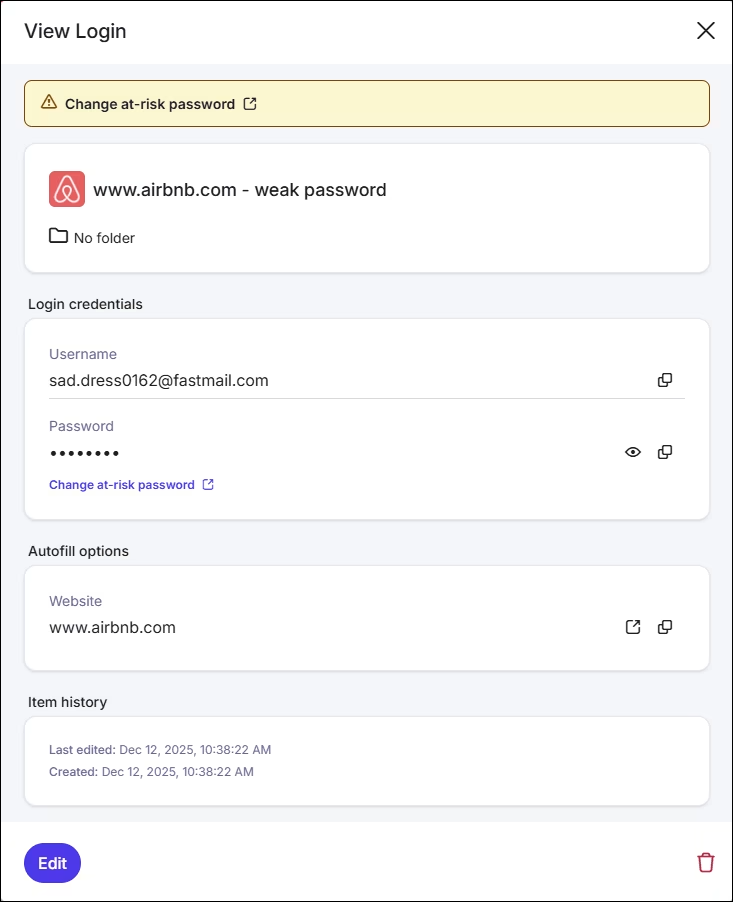 Change at-risk password