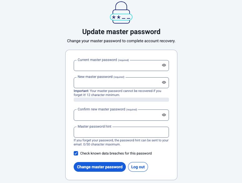 Update your master password 