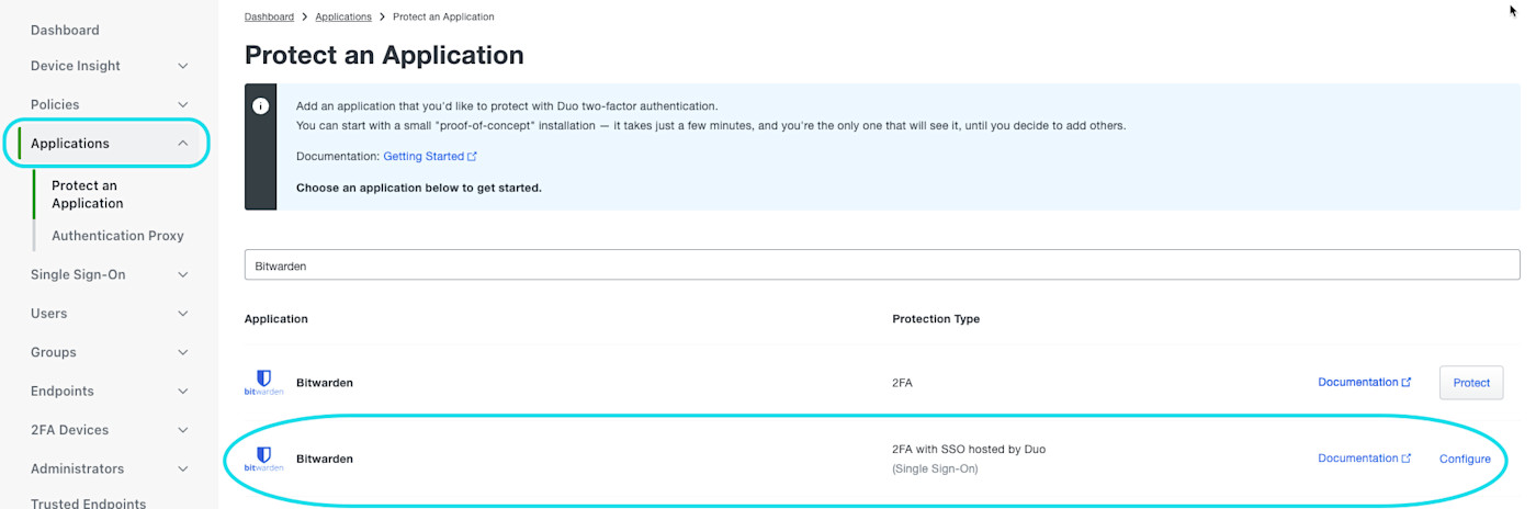 Duo Bitwarden Application